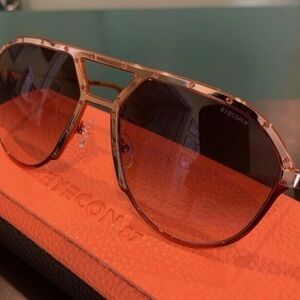 Eycon Aviator Sunglasses with Brown Lenses